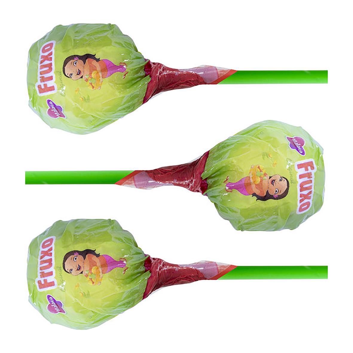 Godisklubba Malaco Fruxo 2kg med grönt och rosa omslag