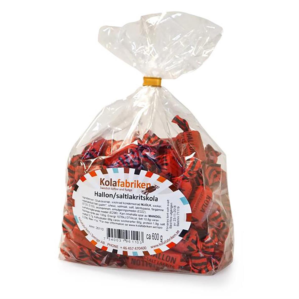 Godis Kolafabriken Hallon/Lakritskola 600g 60010926