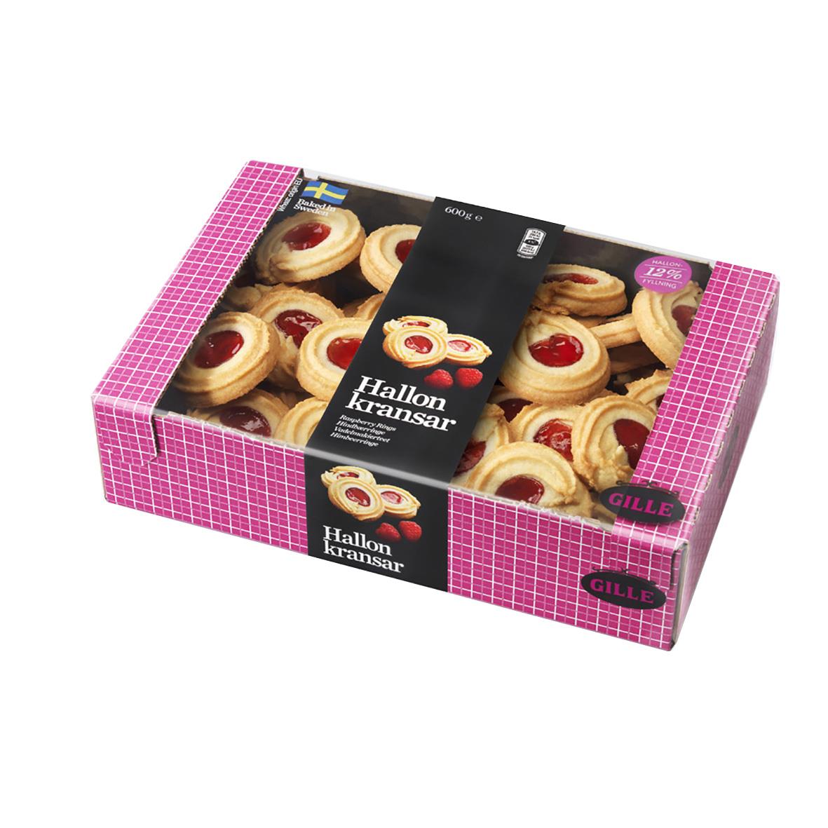 Bok med Gille Hallonkransar i rosa rutigt förpackning