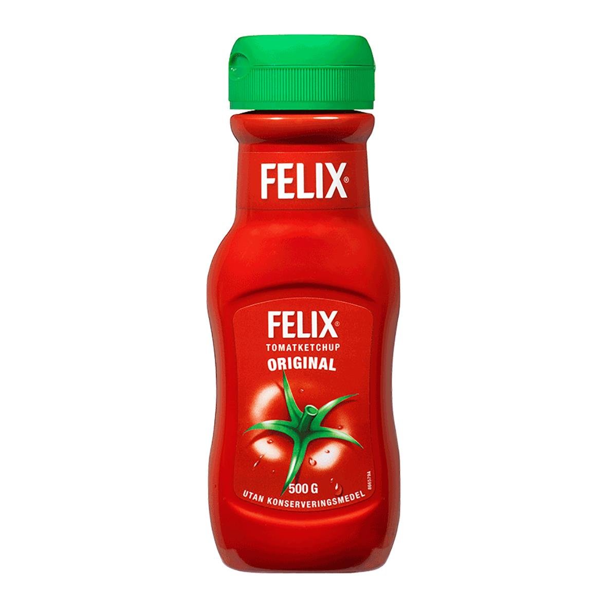 Felix tomatketchup 500g flaska med grön kork