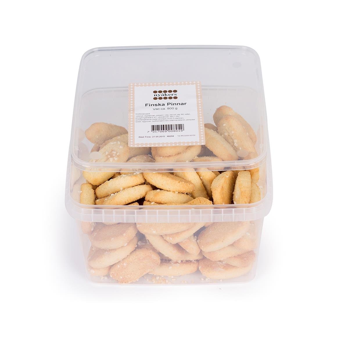 Finska pinnar från Nyåkers i plastburk, palmoljefria, 800g