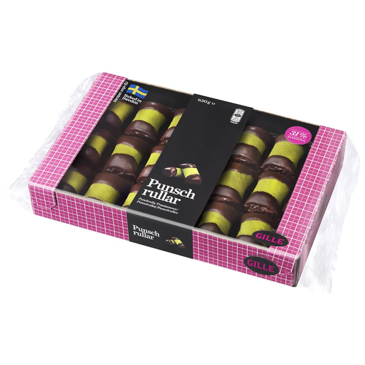 Gille Punschrullar i rosa och svart förpackning, 630g
