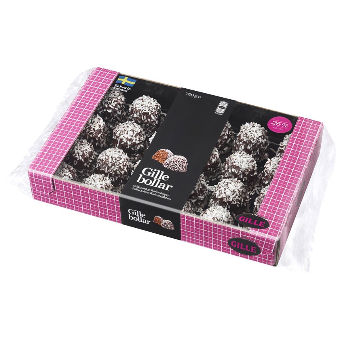 Gillebollar Gille 750g i rosa och svart förpackning