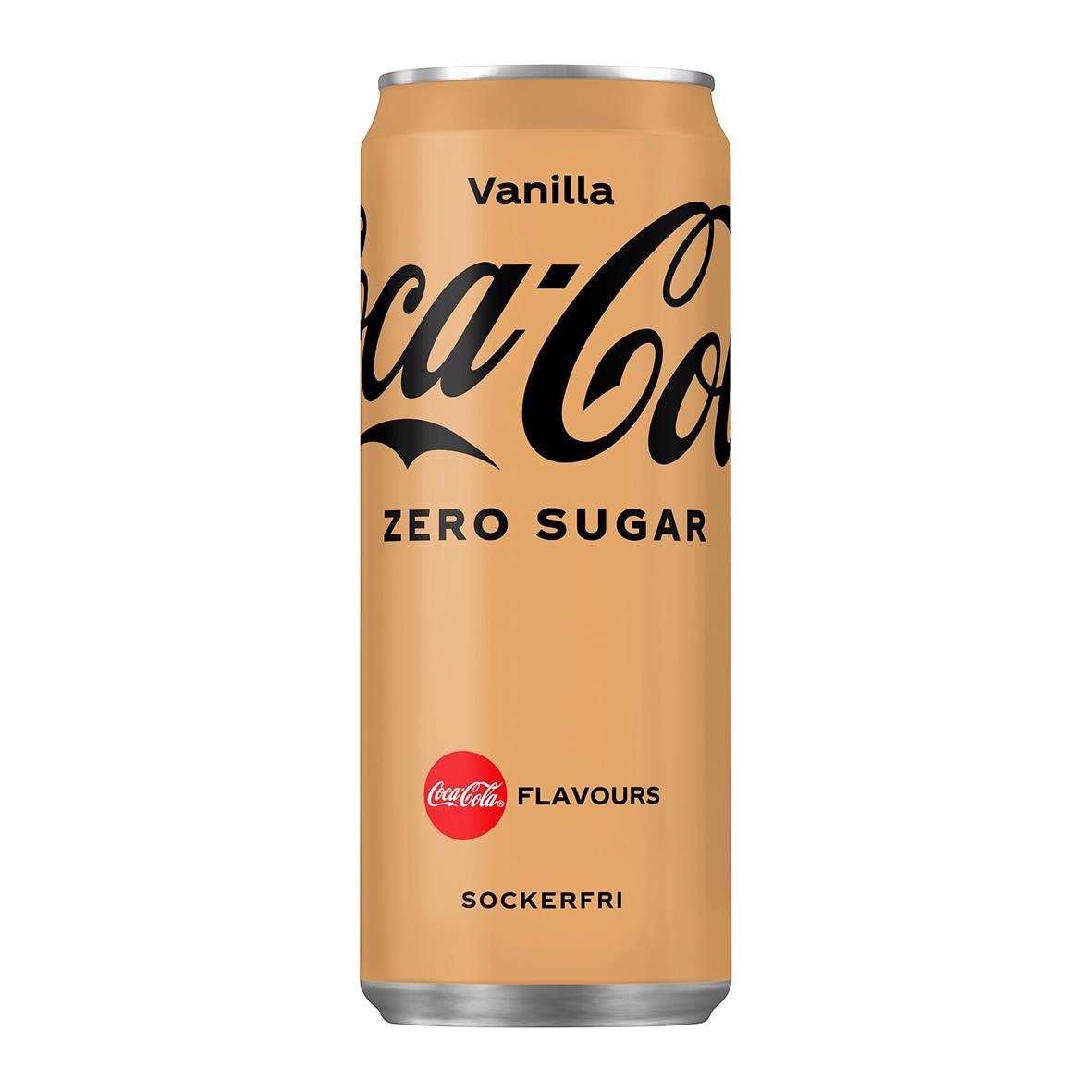 Läsk Coca-Cola Zero Vanilla 33cl burk med pant, sockerfri, vaniljsmak