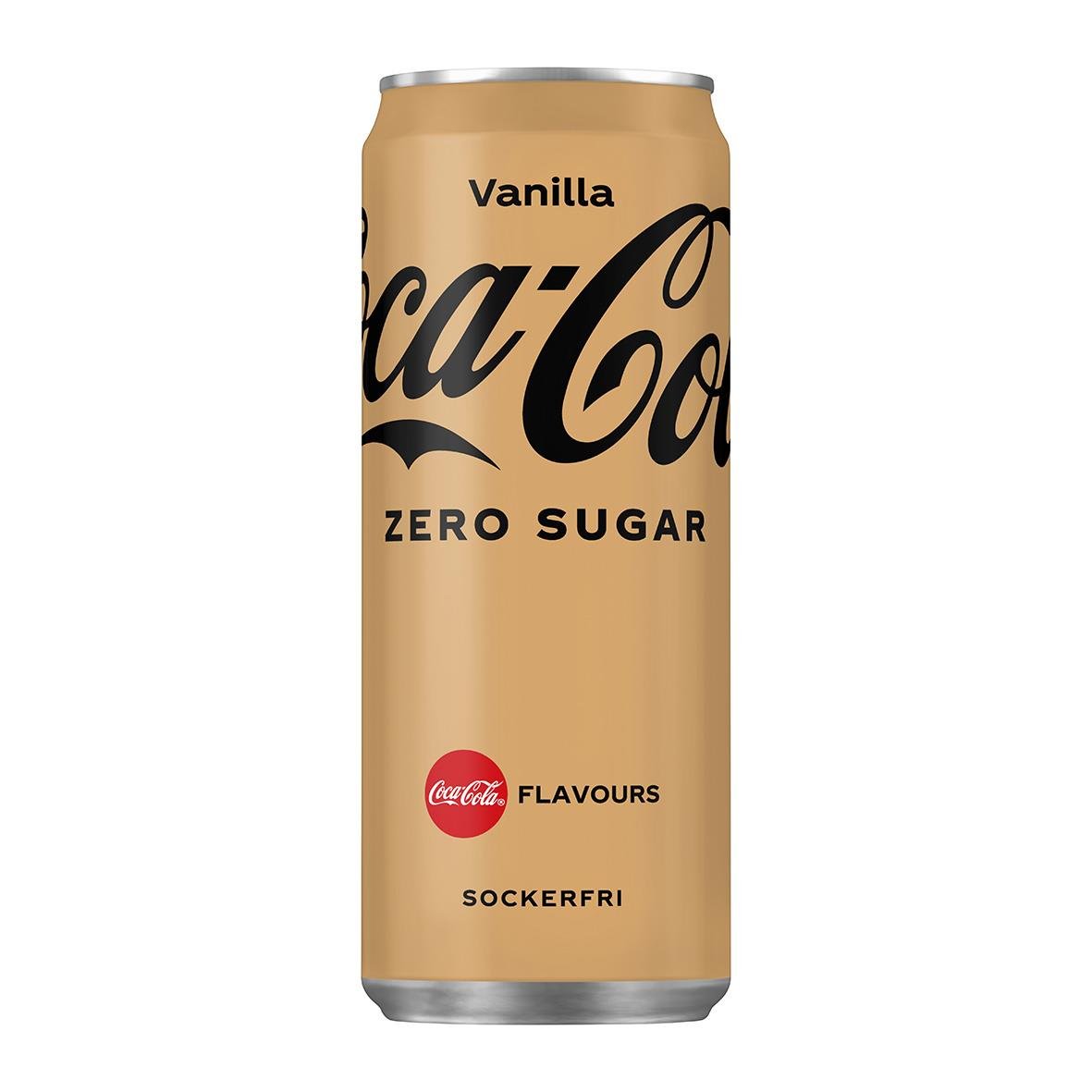 Coca-Cola Zero Vanilla 33cl burk med plåt, sockerfri, inklusive pant