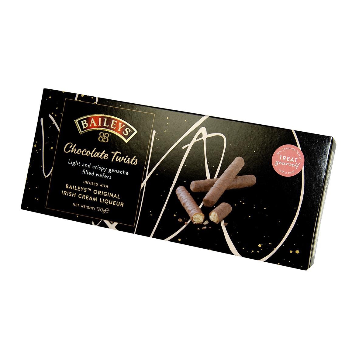 Chokladtwist från Bailey's i svart förpackning med vita och rosa detaljer
