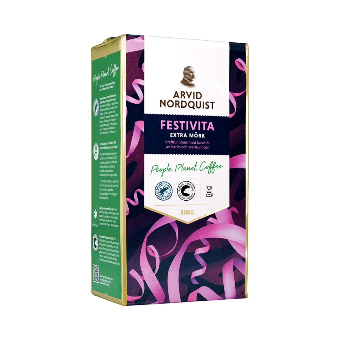 Kaffe Arvid Nordquist Festivita Extra Mörk 500g förpackning