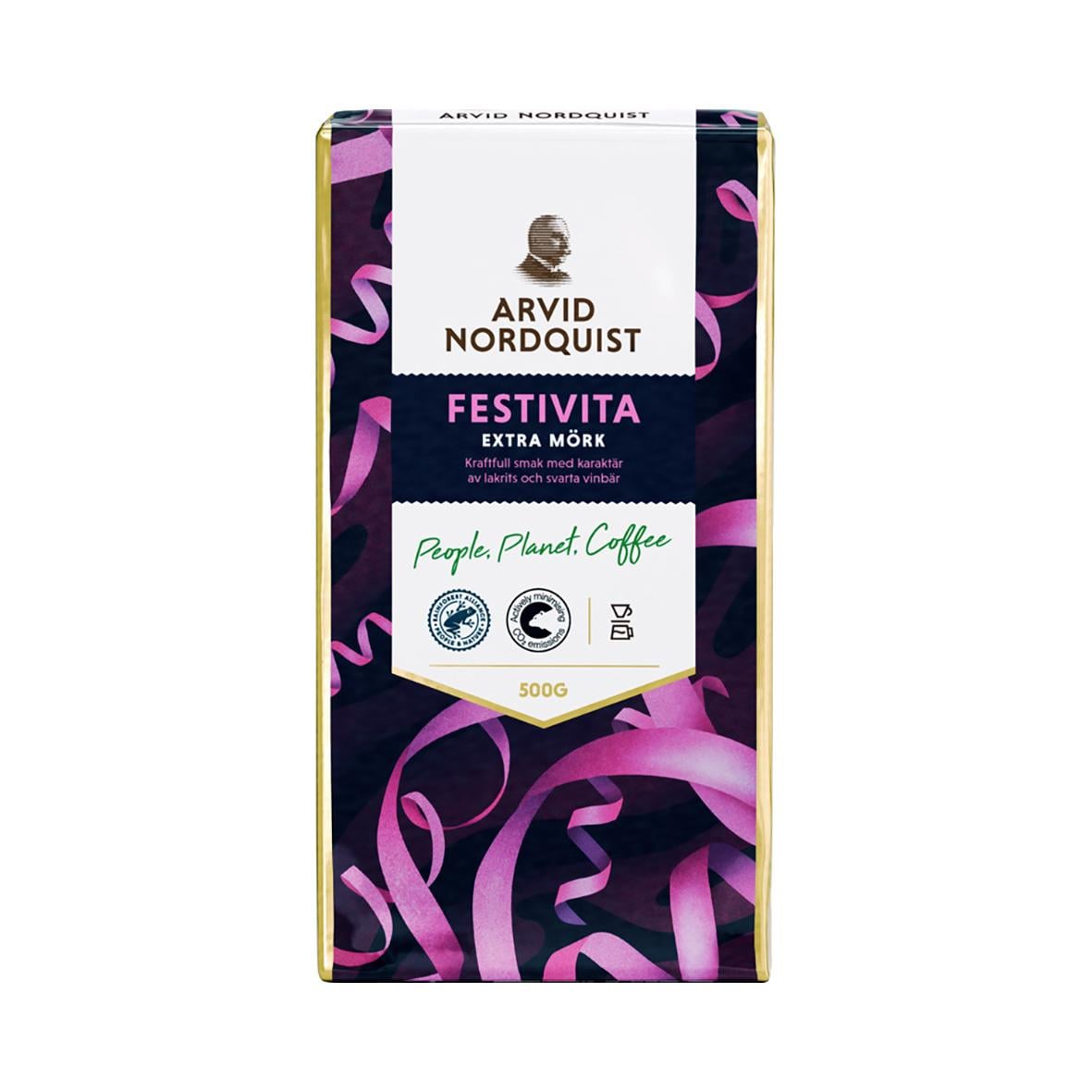 Kaffe Arvid Nordquist Festivita Extra Mörk 500g förpackning