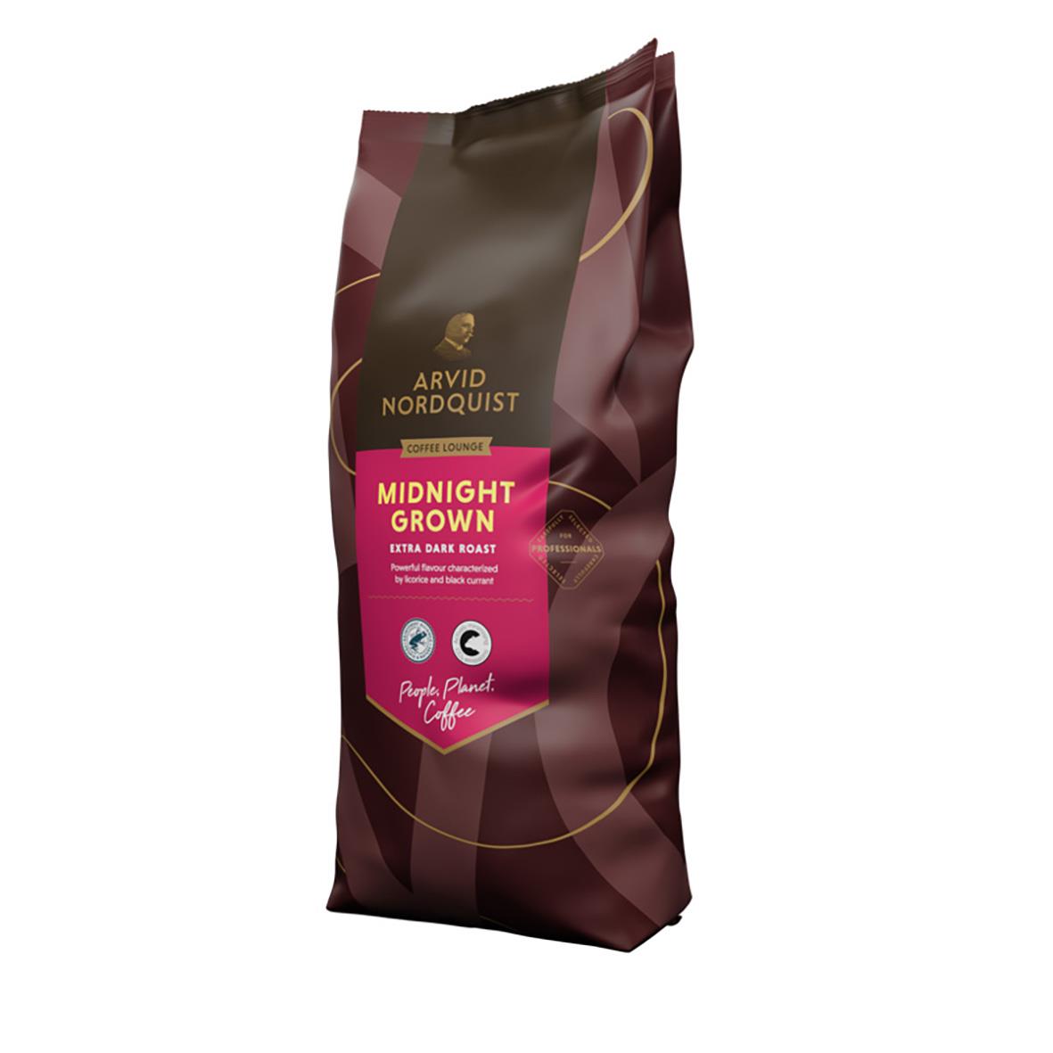 Kaffe Arvid Nordquist Midnight Grown hela bönor 1000g i påse