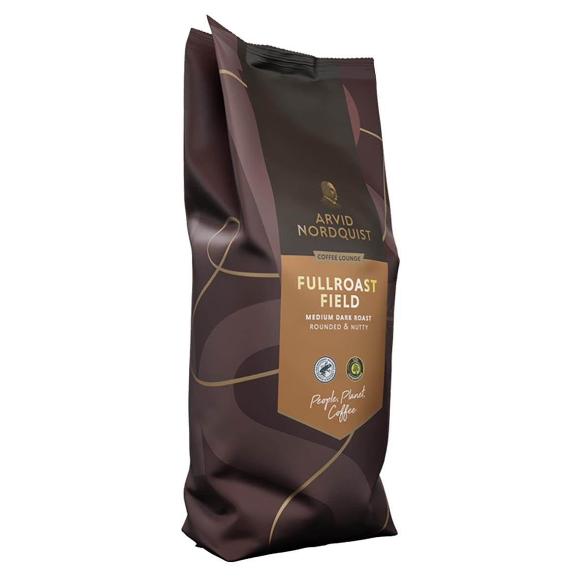 Kaffe Arvid Nordquist Fullroast Field automat 1000g i mörkbrunt paket