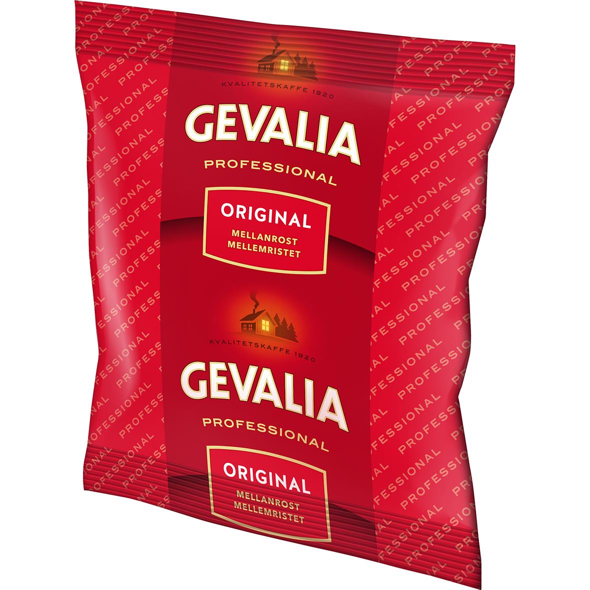 Förpackning av Gevalia Original Mellanrost Kannbrygg kaffe 100g i rött paket
