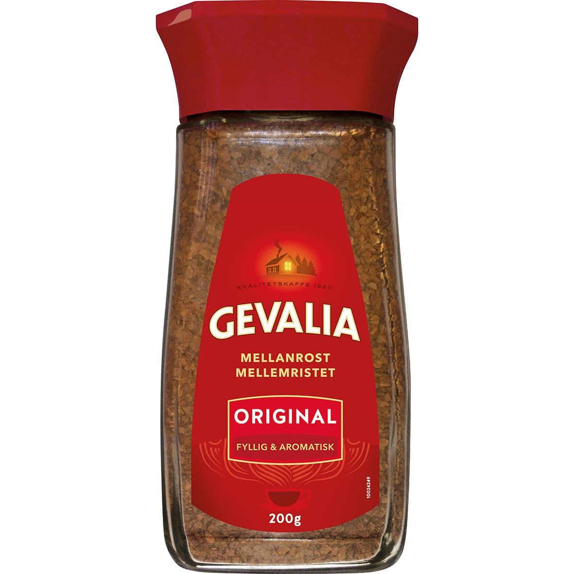 Gevalia snabbkaffe Mellanrost Instant 200g i röd behållare