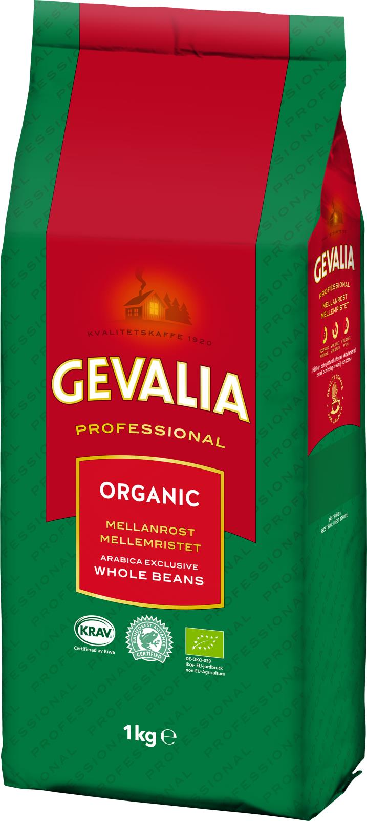 Kaffe Gevalia Organic Mellanrost hela bönor 1000g