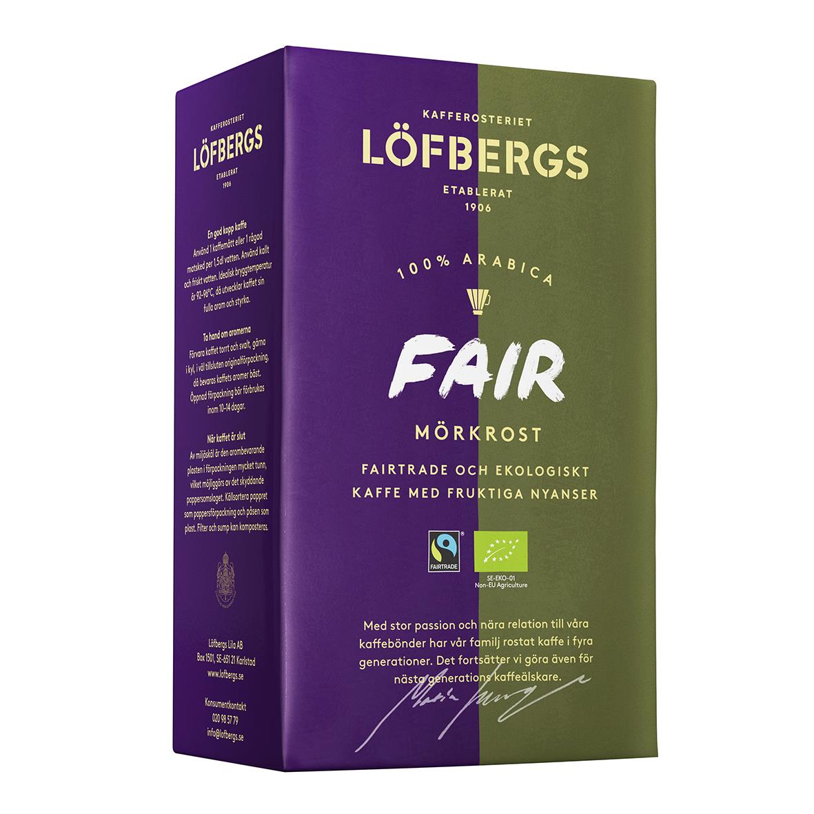 Kaffe Löfbergs Fair mörkrost brygg 450g