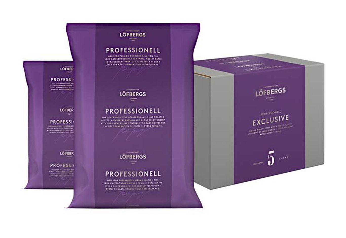 Löfbergs Professionell exklusiva fairtrade hela kaffebönor i 1000g förpackning