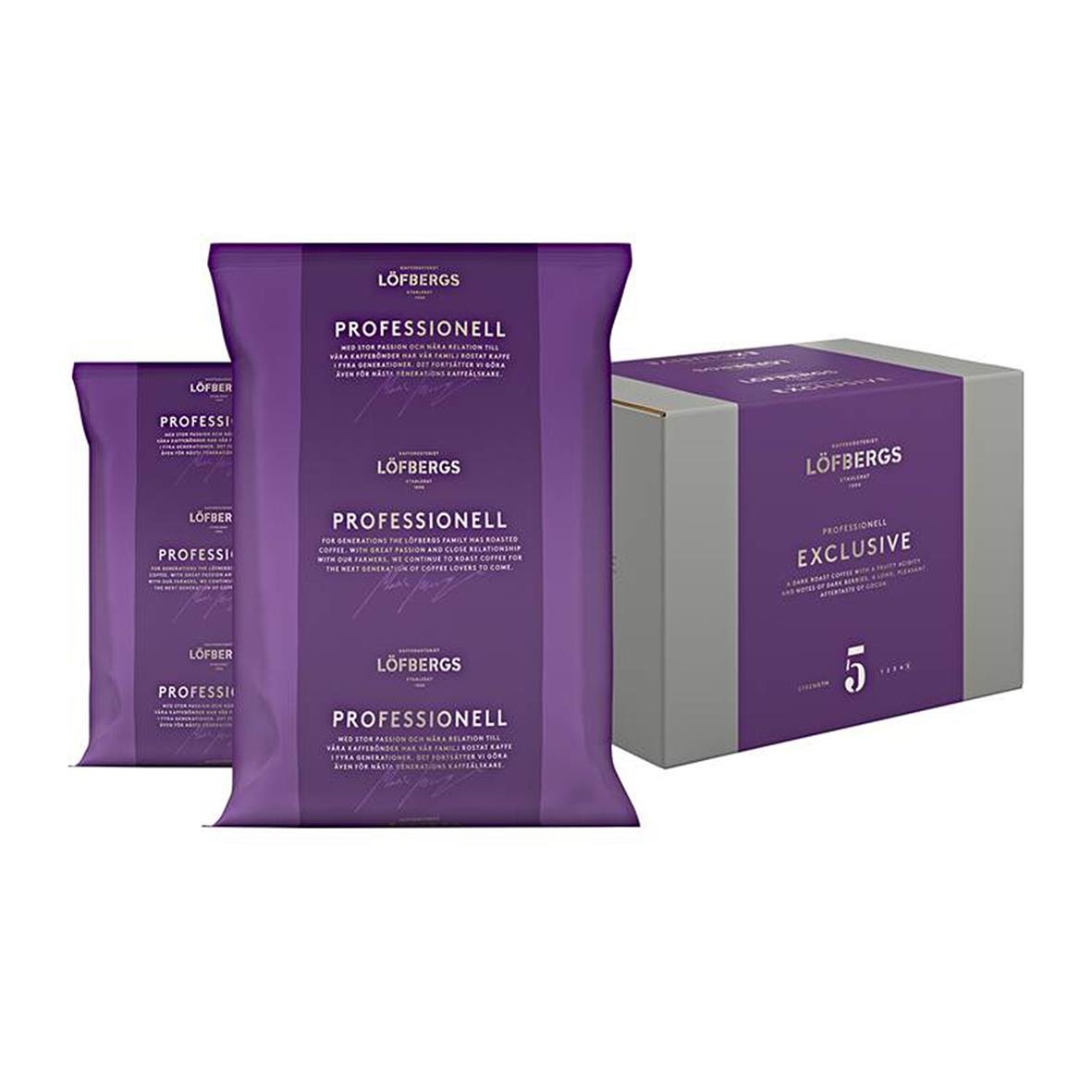 Löfbergs Professionell exklusiva fairtrade hela kaffebönor i 1000g förpackning