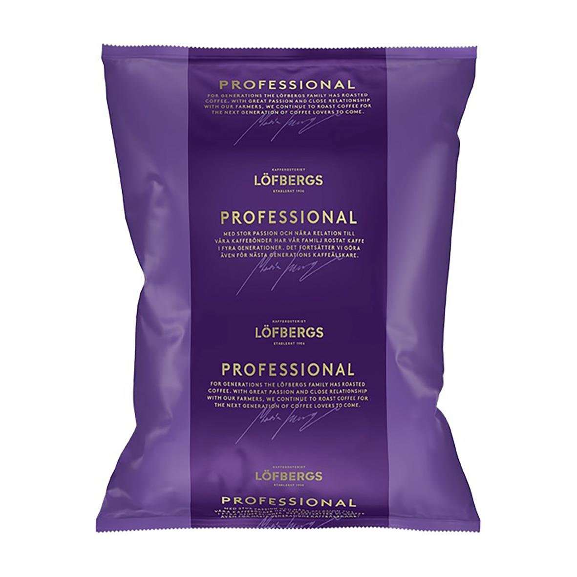 Löfbergs professionell kaffepåse Medium Automat 1000g i lila förpackning