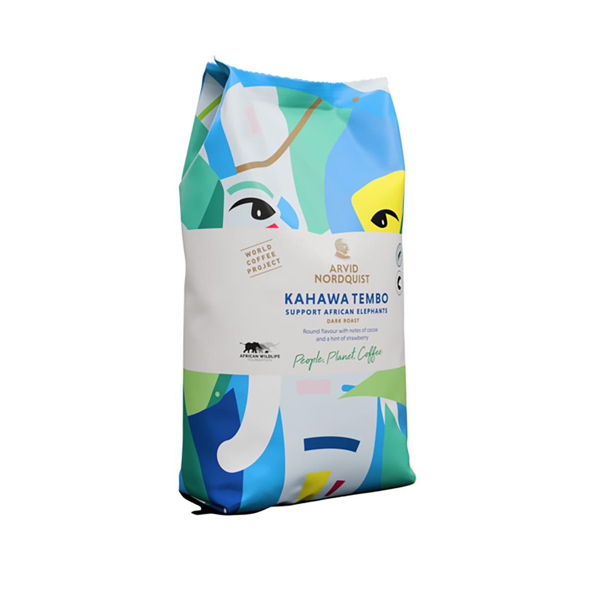 Kaffe Arvid Nordquist Kahawa Tembo hela bönor 750g i färgglad förpackning