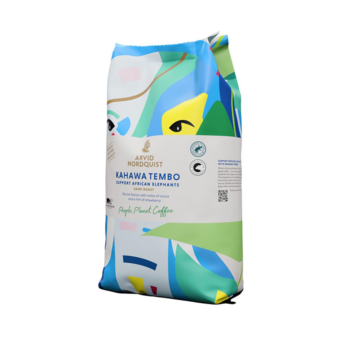 Kaffe Arvid Nordquist Kahawa Tembo hela bönor 750g i färgglad förpackning