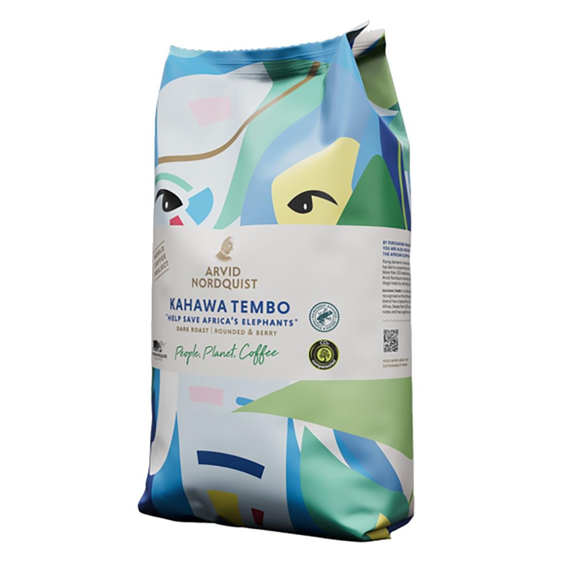 Kaffe Arvid Nordquist Kahawa Tembo hela bönor 750g i färgglad förpackning