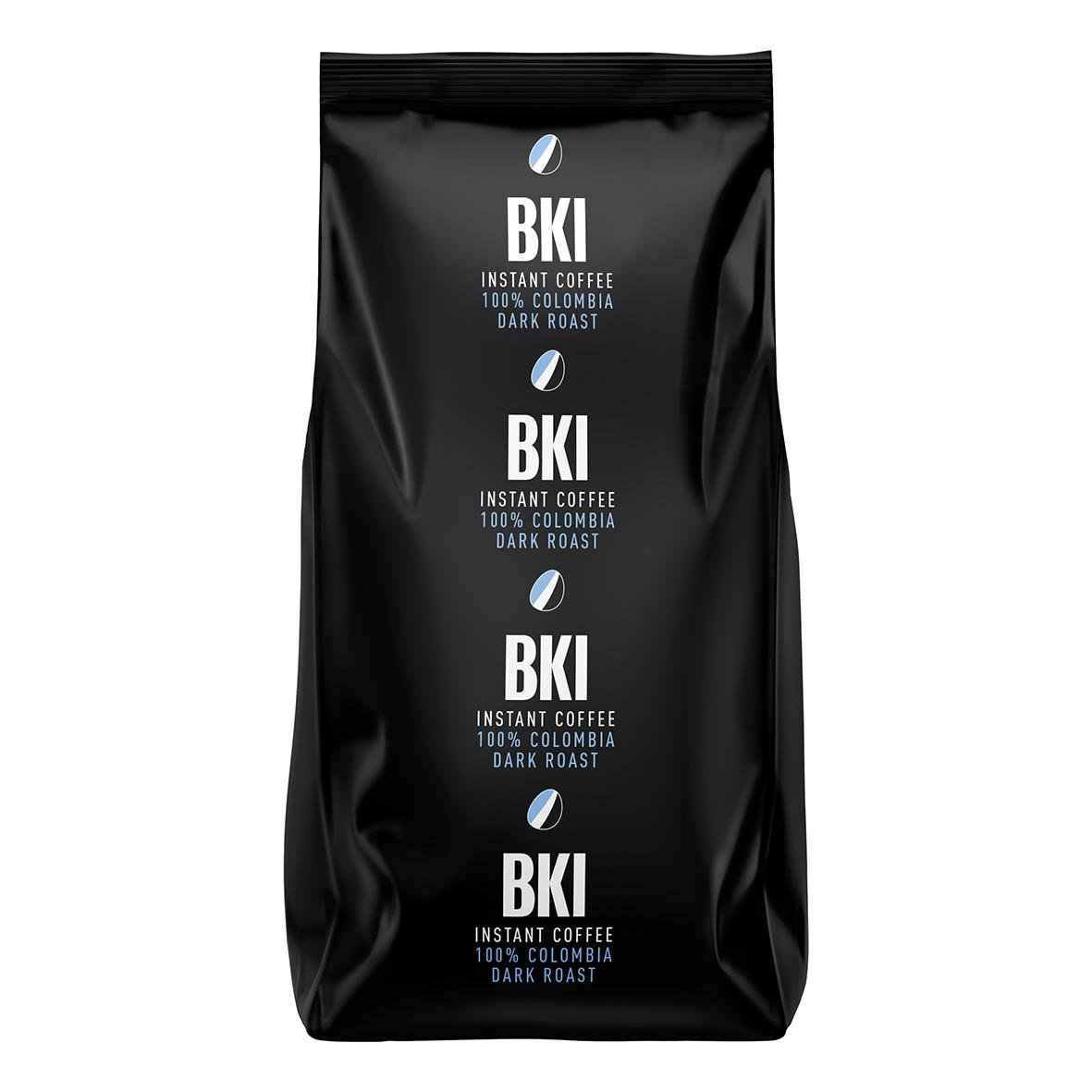 Svart påse med BKI snabbkaffe instant mörkrost 250g