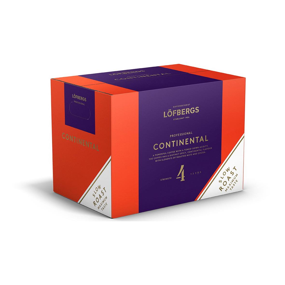 Löfbergs Continental hela kaffebönor 1000g i färgglad förpackning