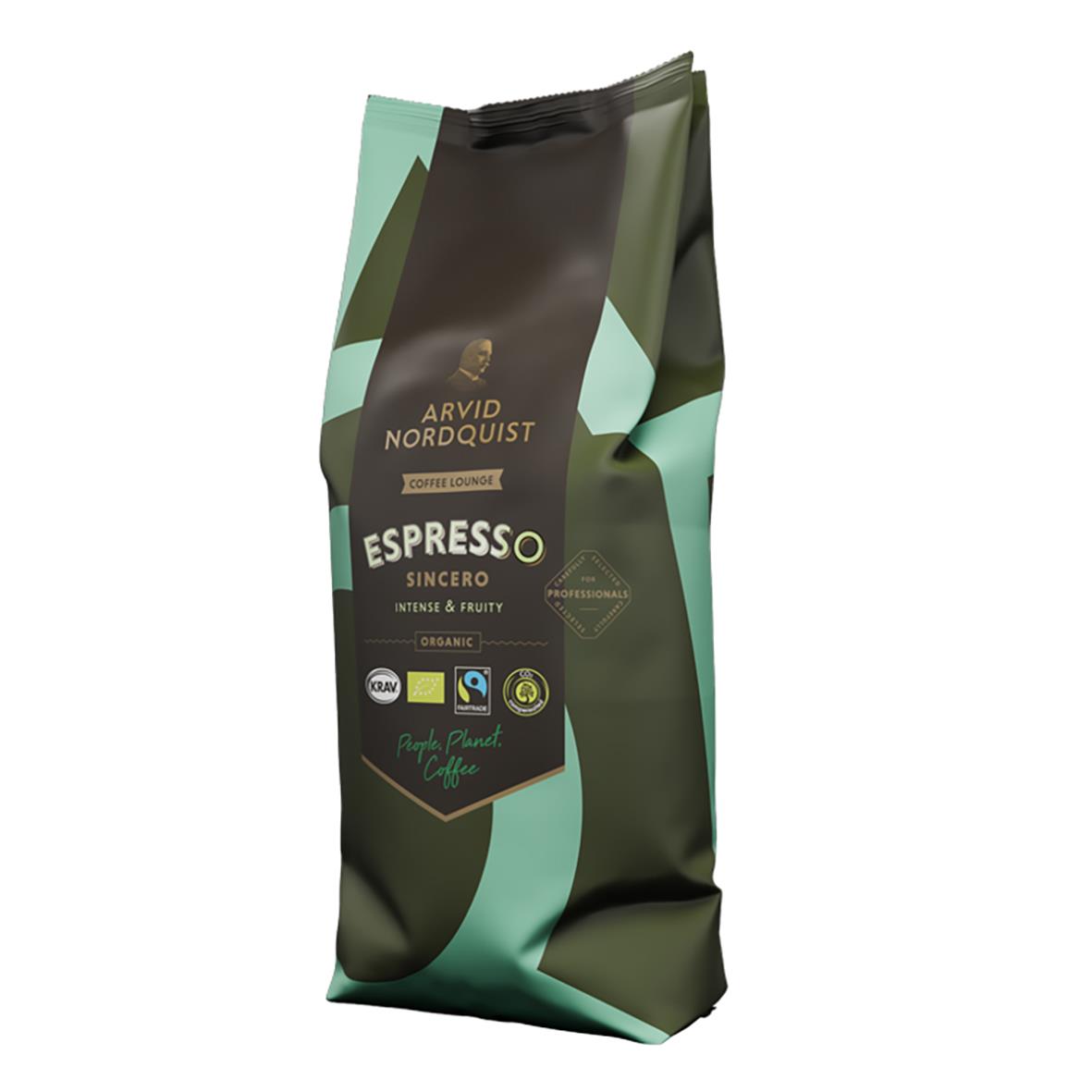 Kaffe Arvid Nordquist Sincero Espresso hela bönor 1000g i påse