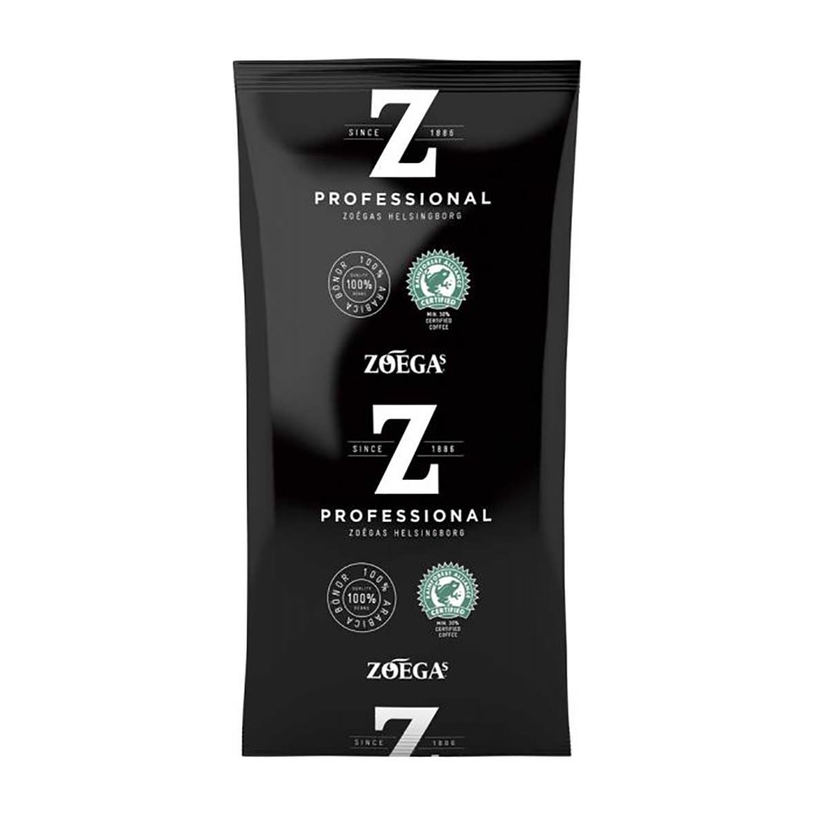 Svart påse med Zoégas Mollbergs Blandning Brygg 225g kaffe, professionell kvalitet