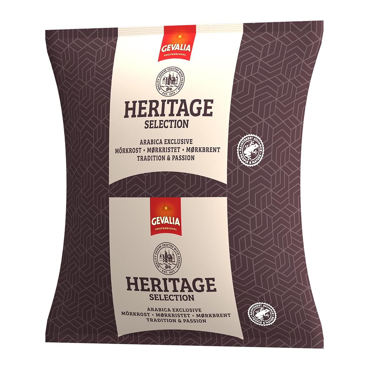 Kaffe Gevalia Heritage 1853 i påse med 250g, mörkrost, tradition och passion