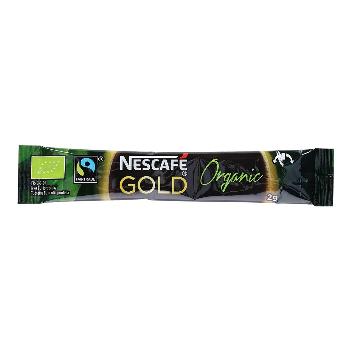 Nescafé Gold Organic snabbkaffe i 2g stick för snabb bryggning