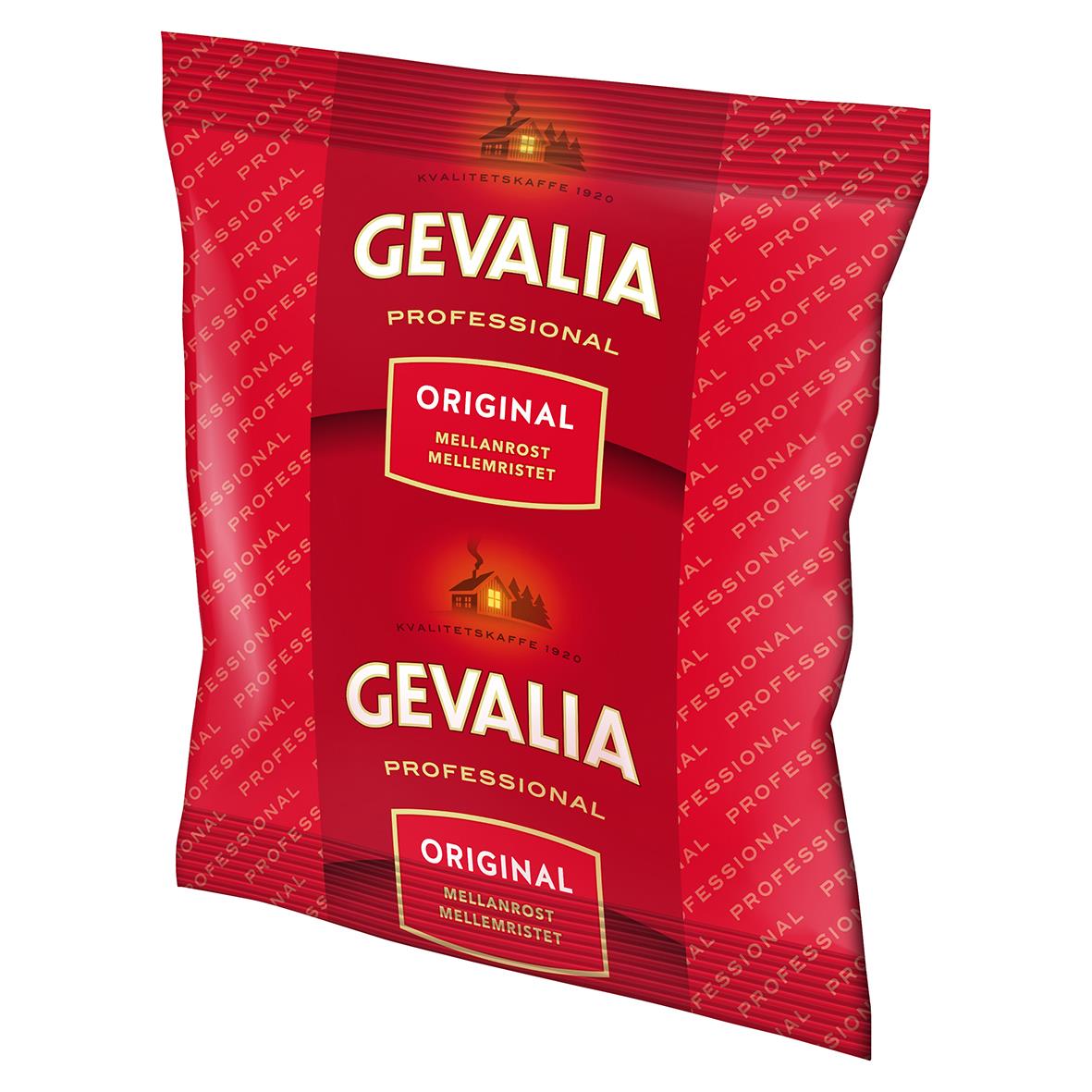 Röd påse med Gevalia Original Mellanrost Kannbrygg kaffe 115g