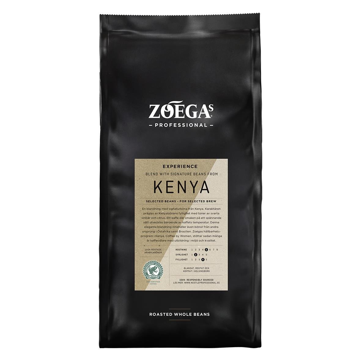 Kaffe Zoégas Experience Blend Kenya hela bönor 750g i svart påse