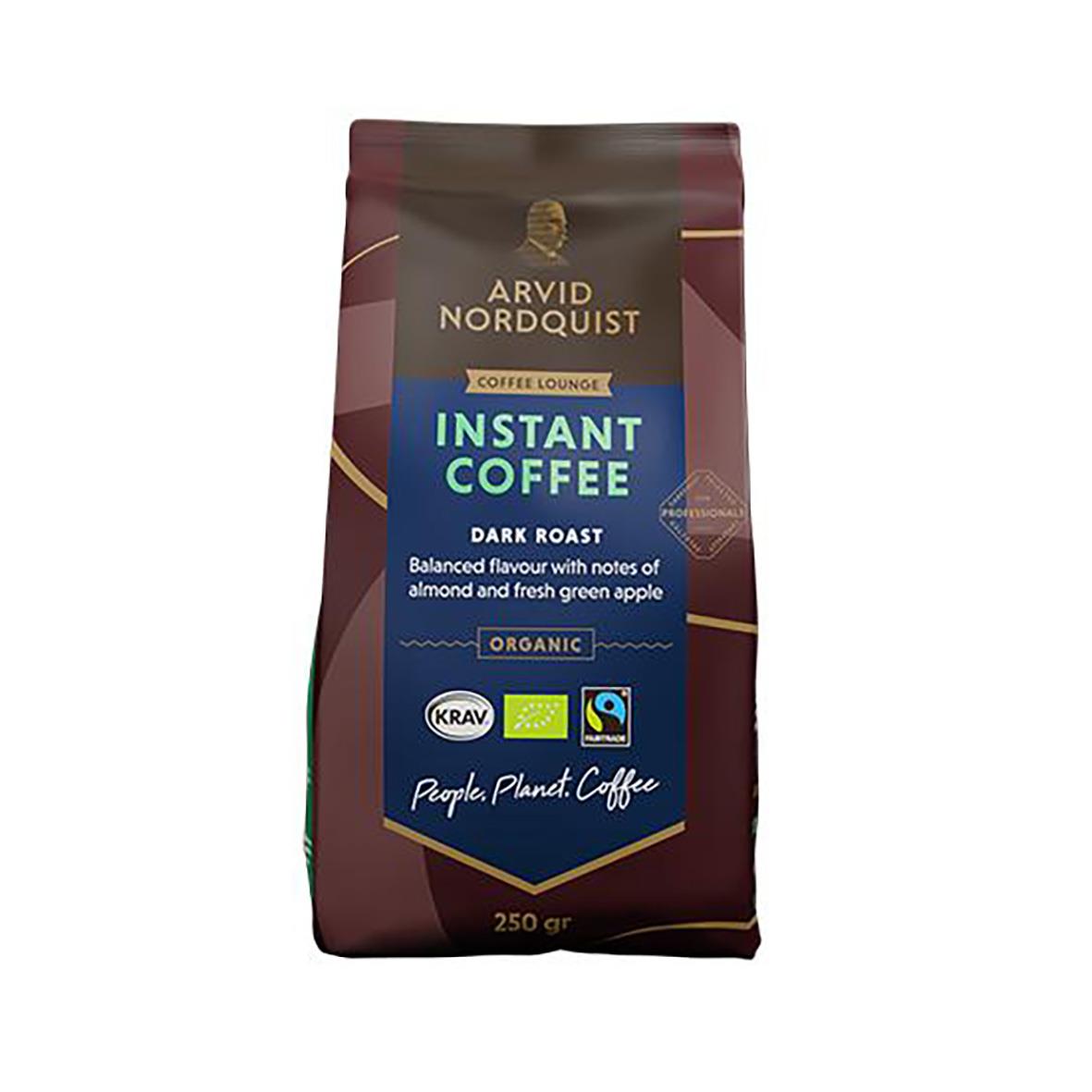 250g påse med Arvid Nordquist Instant Coffee Dark Roast ekologisk kaffe