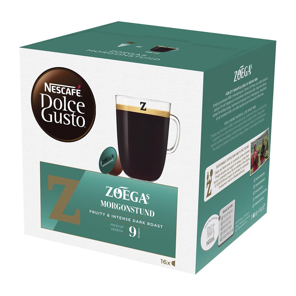 Kaffekapslar Zoégas Dolce Gusto Morgonstund för en mörk och smakrik kaffeupplevelse