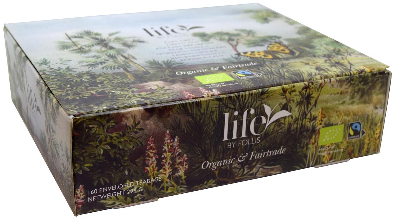 Te Life by Follis sortimentsask med 8 smaker, ekologisk och Fairtrade-certifierad