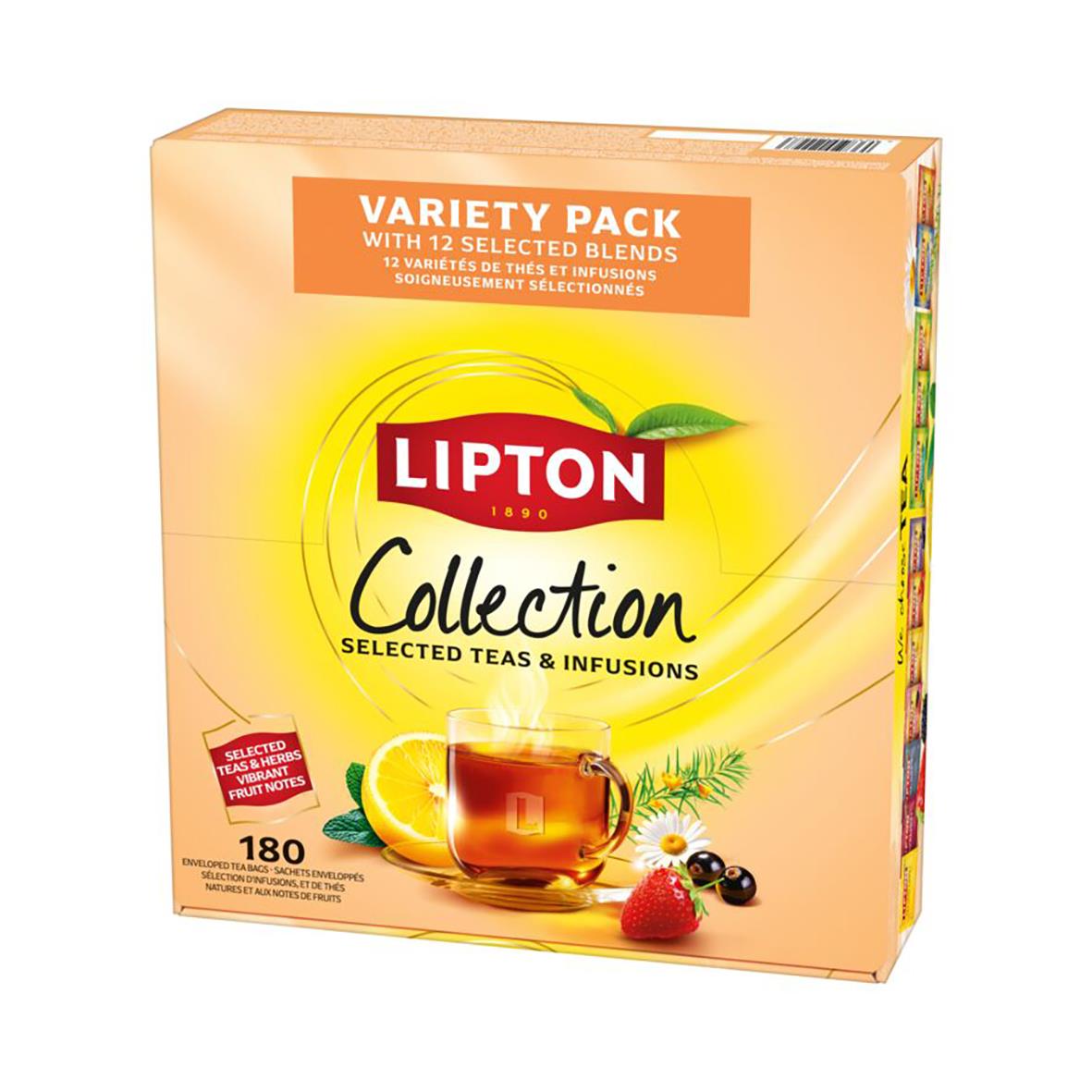 Te Lipton Collection displaykartong med 12 olika teblandningar
