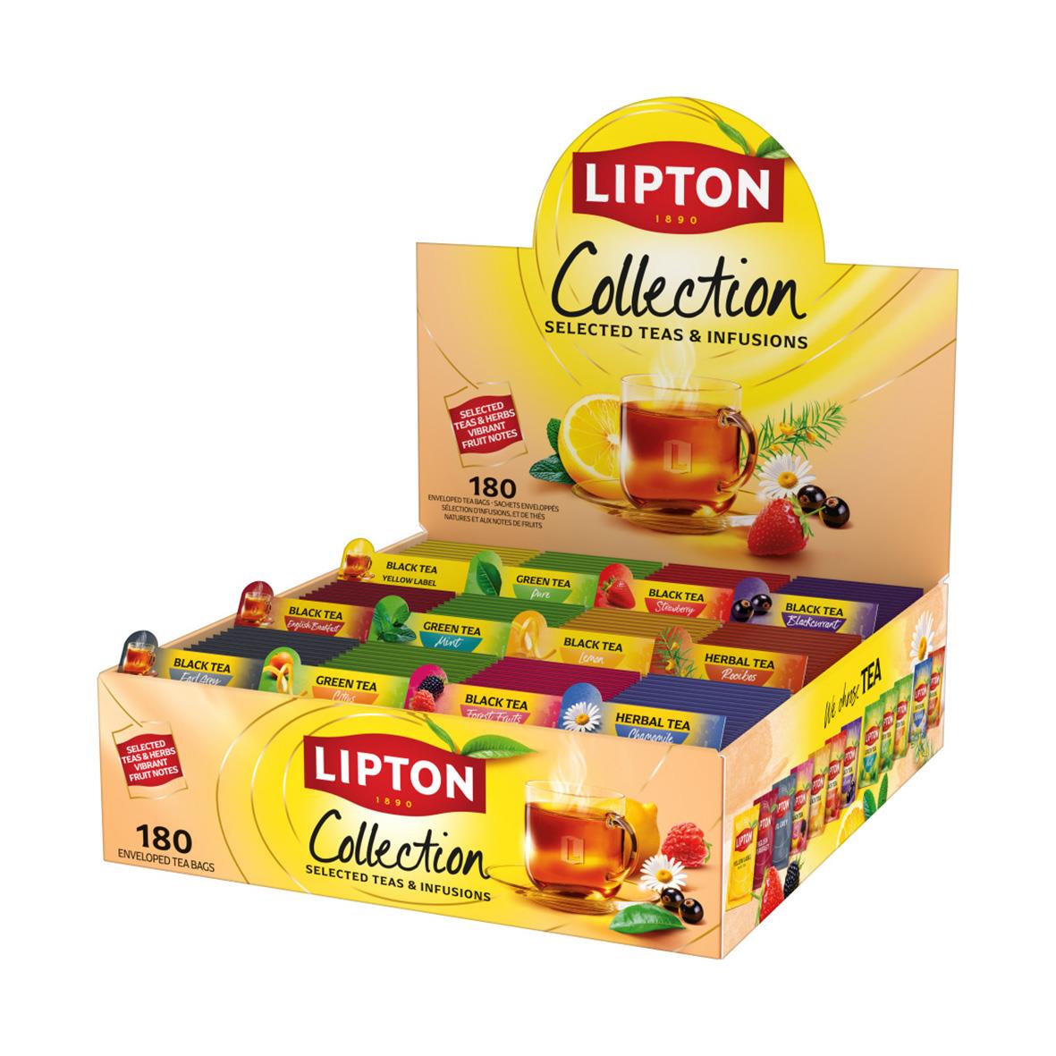 Te Lipton Collection displaykartong med 12 olika teblandningar