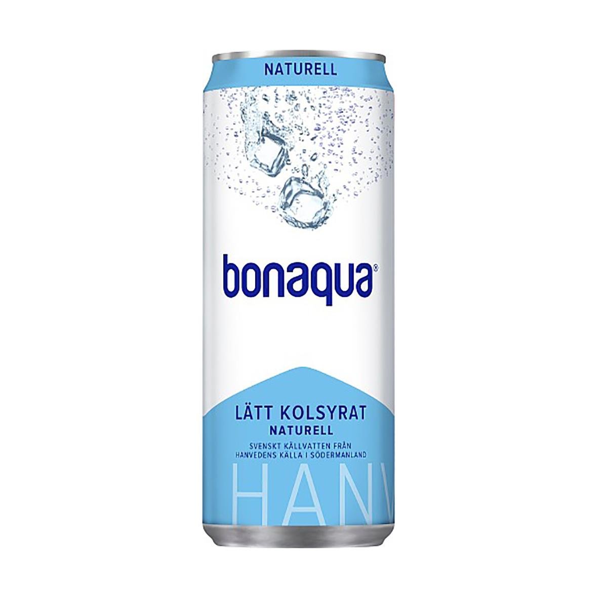 Bonaqua Naturell kolsyrat vatten i burk 33cl med pant