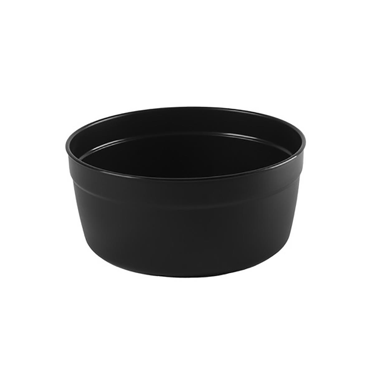 Rund svart matlåda med lock, 1200ml, återanvändbar plast