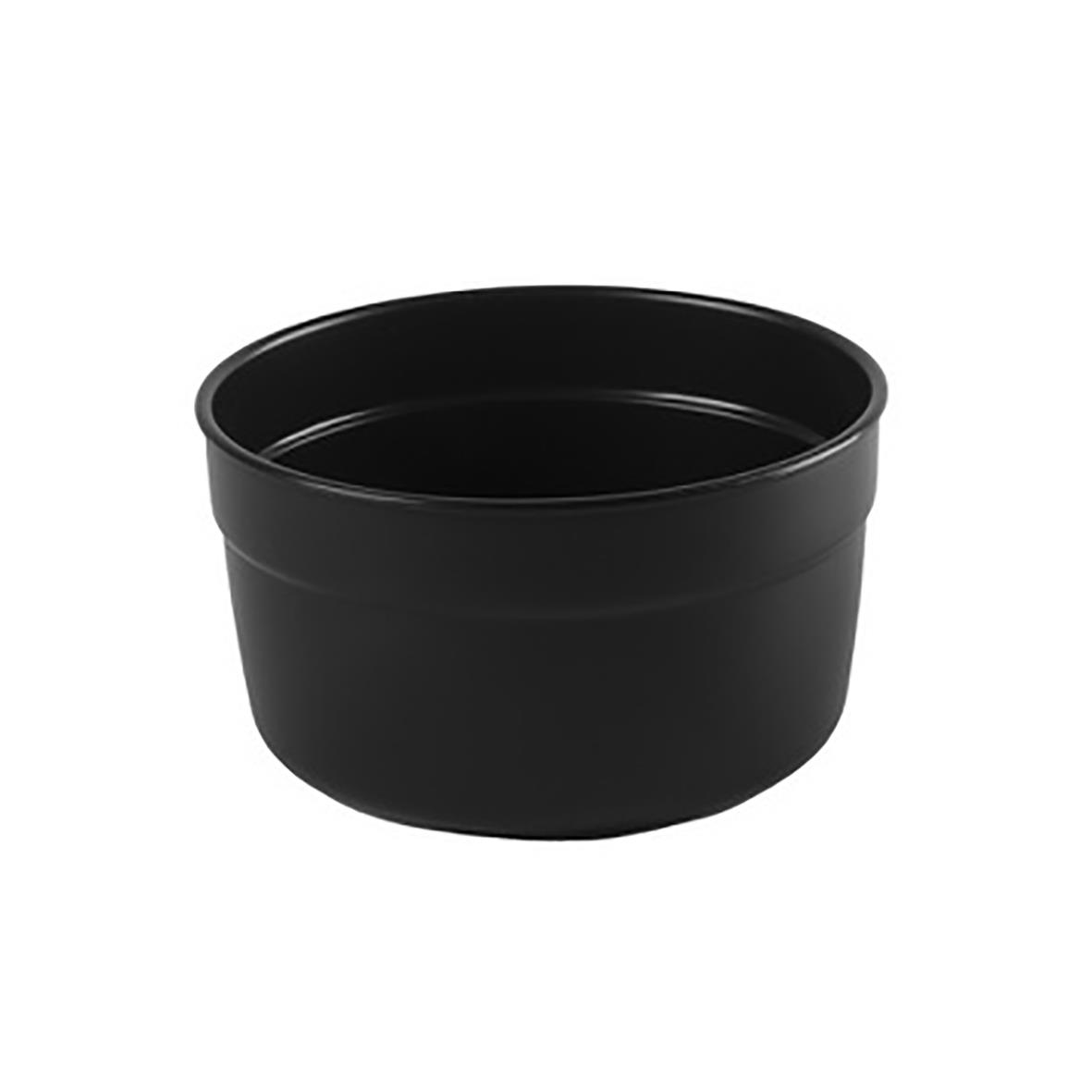 Rund svart matlåda i plast med lock, 500ml