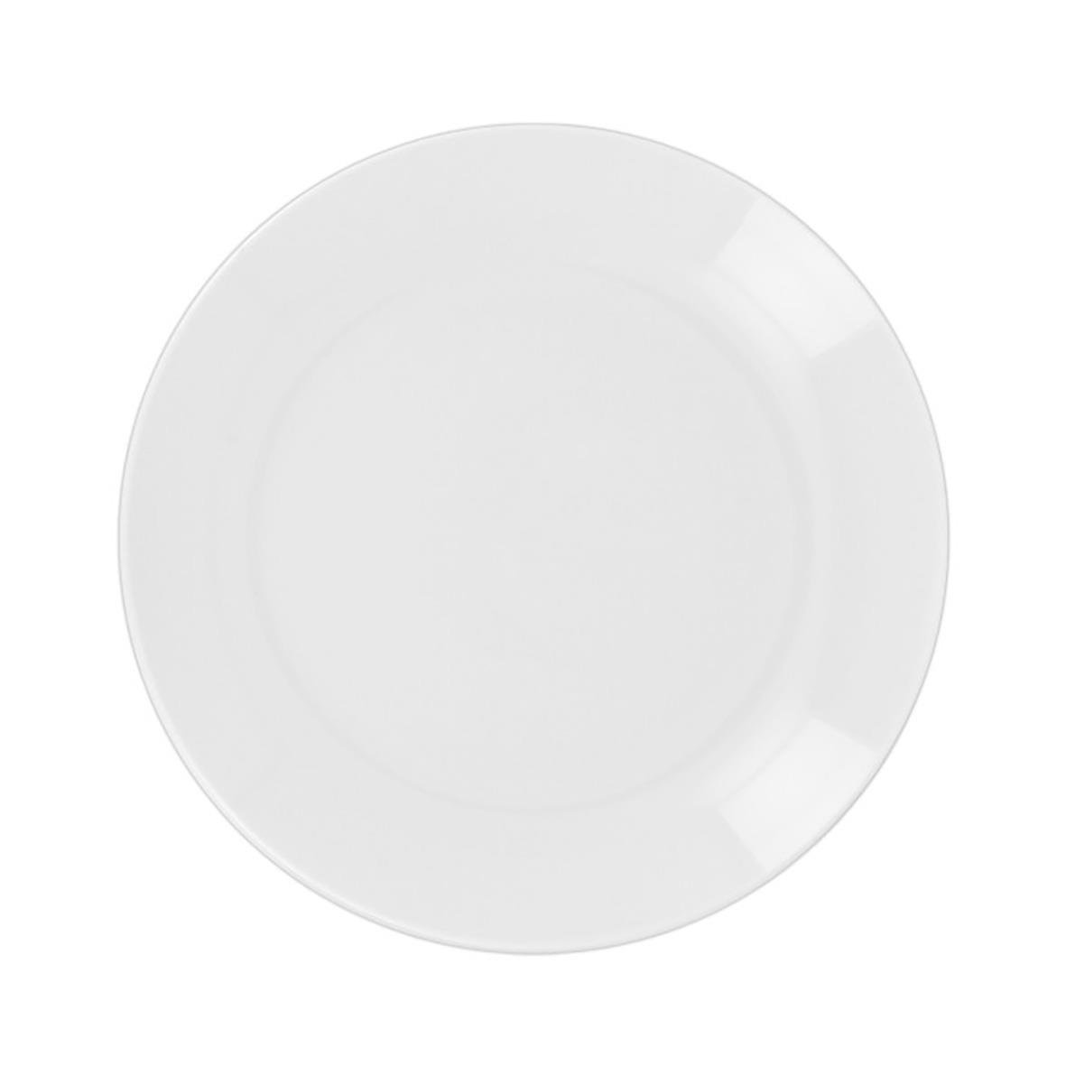 Vit rund tallrik i PETC material, diameter 22,3 cm, flergångs