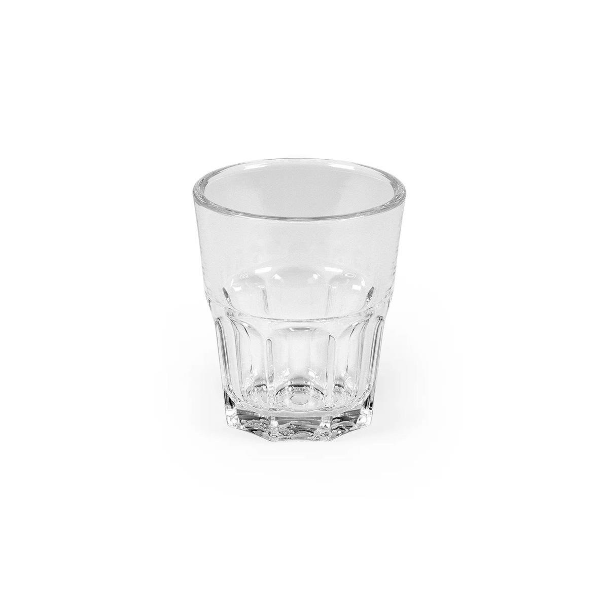 Tydligt shotglas i Tritan med diameter 50mm och höjd 57mm, volym 5,55cl