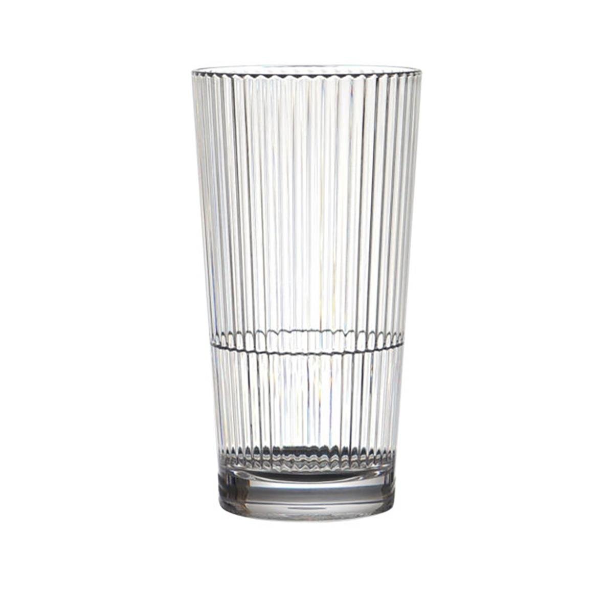 Högballsglas av polykarbonat med vertikala ränder, Ø78x152mm, 40cl