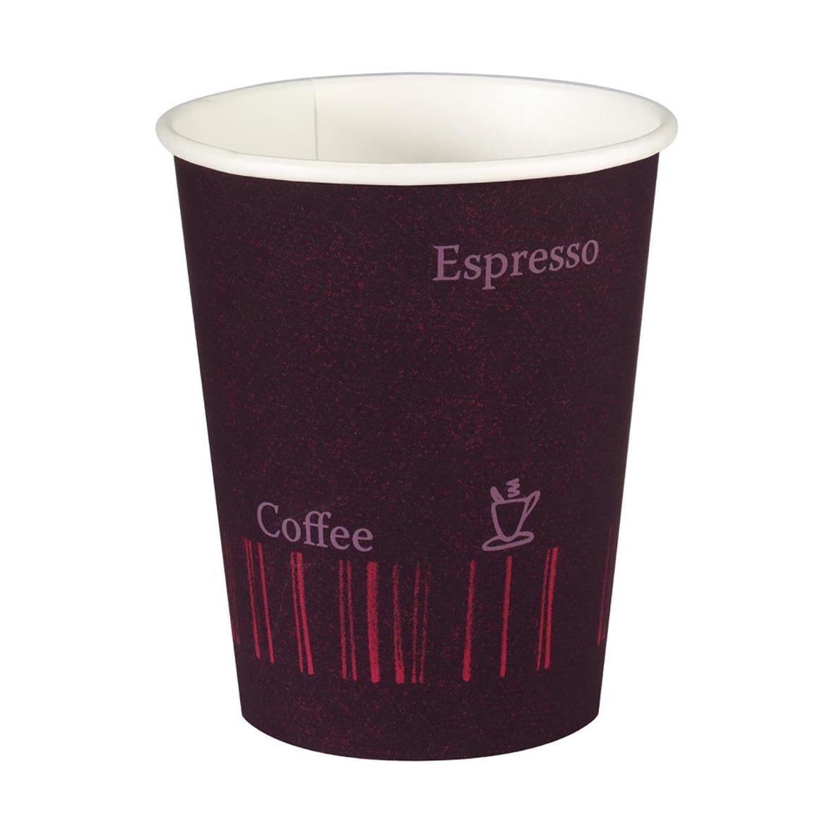 Mönstrad pappersmugg för kaffe med texten Espresso och Coffee, 24cl