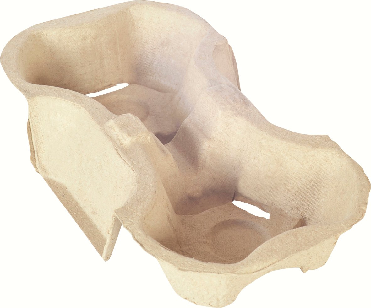 Brun kopphållare för två koppar i form av ett fågelbo