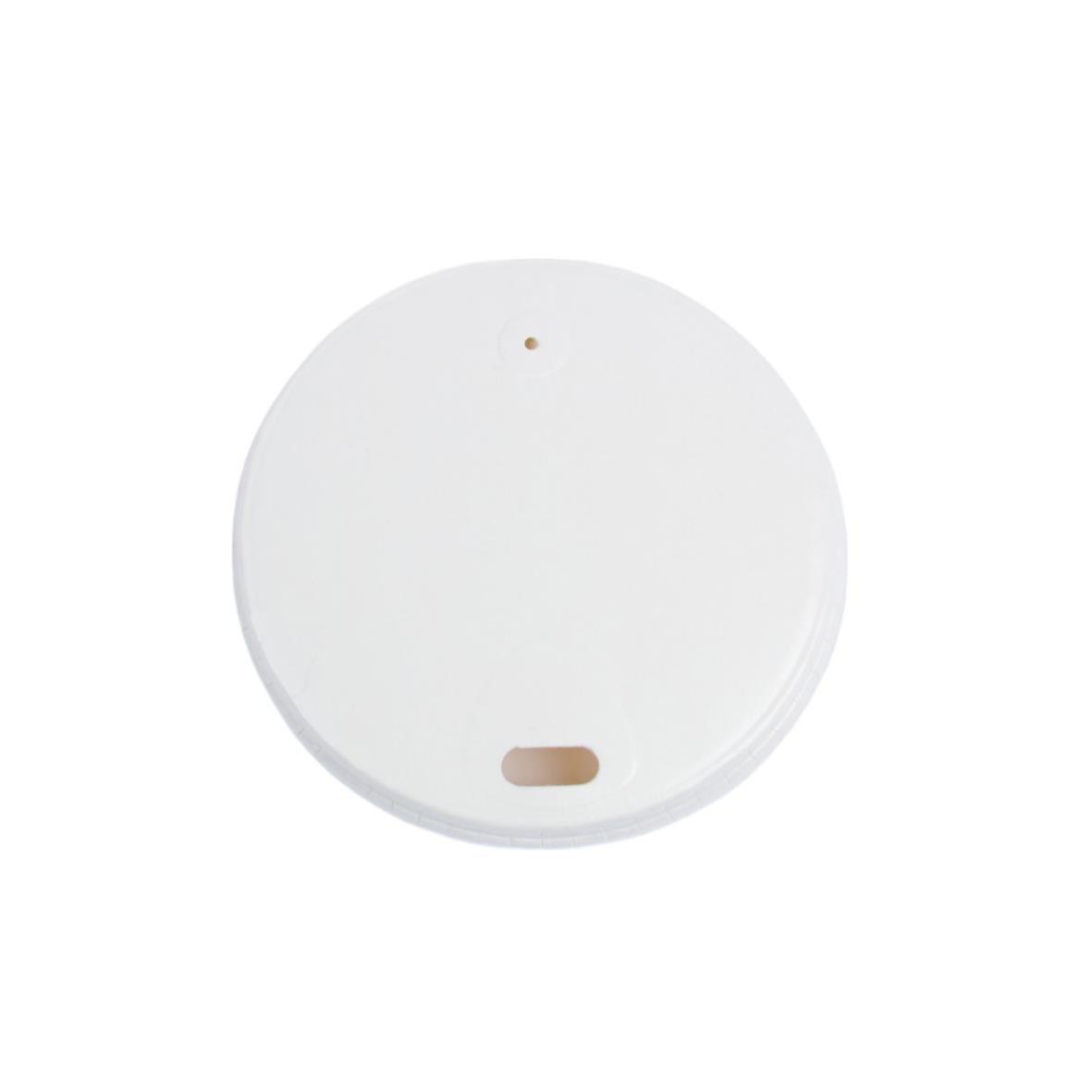 Vit lock till pappersmugg för varm dryck, diameter 8 cm