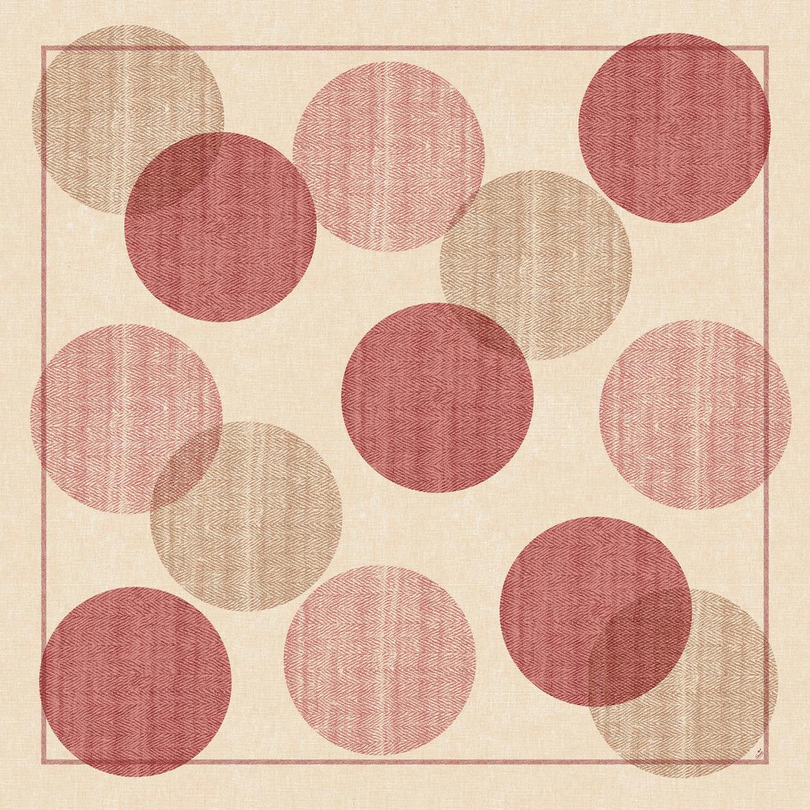 Duni Dunicel Gravito snibbduk med rödbeige prickig design 84x84cm