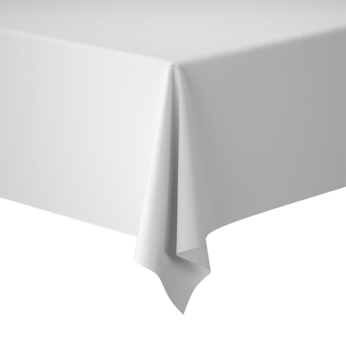 Vit duk Duni Velviq tygduk 1,18x25m på ett bord