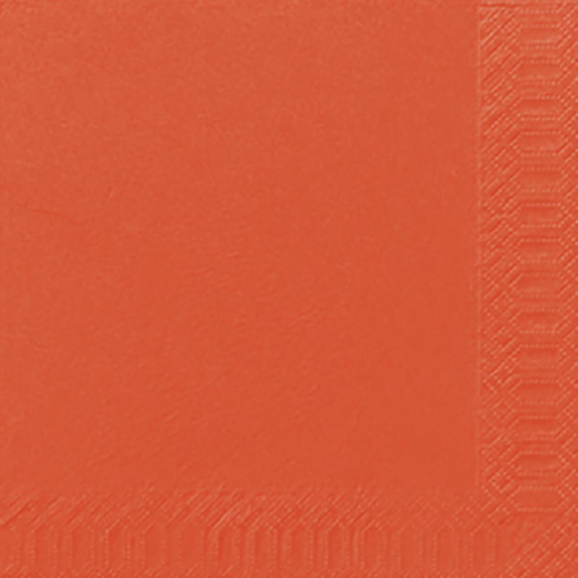 Servett Duni 3-lag Sun Orange 33x33cm i orange färg med mönster längs kanten