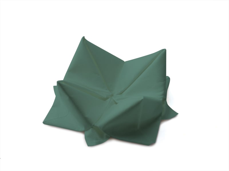 Servett Duni 3-lag Mörkgrön 24x24cm vikts och veckad